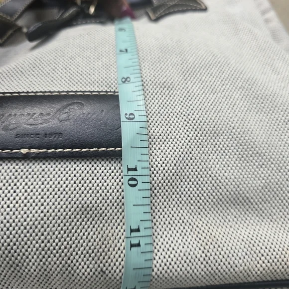 Dooney & Bourke Black Cream Tote Bag Gold Buckle Large 12x13 Inches - Picture 12 of 15